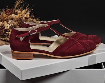 Sugar in Bordeaux Suede | Women Swing Dance Shoes | Vintage Shoes | Customized | Harlem Shoes