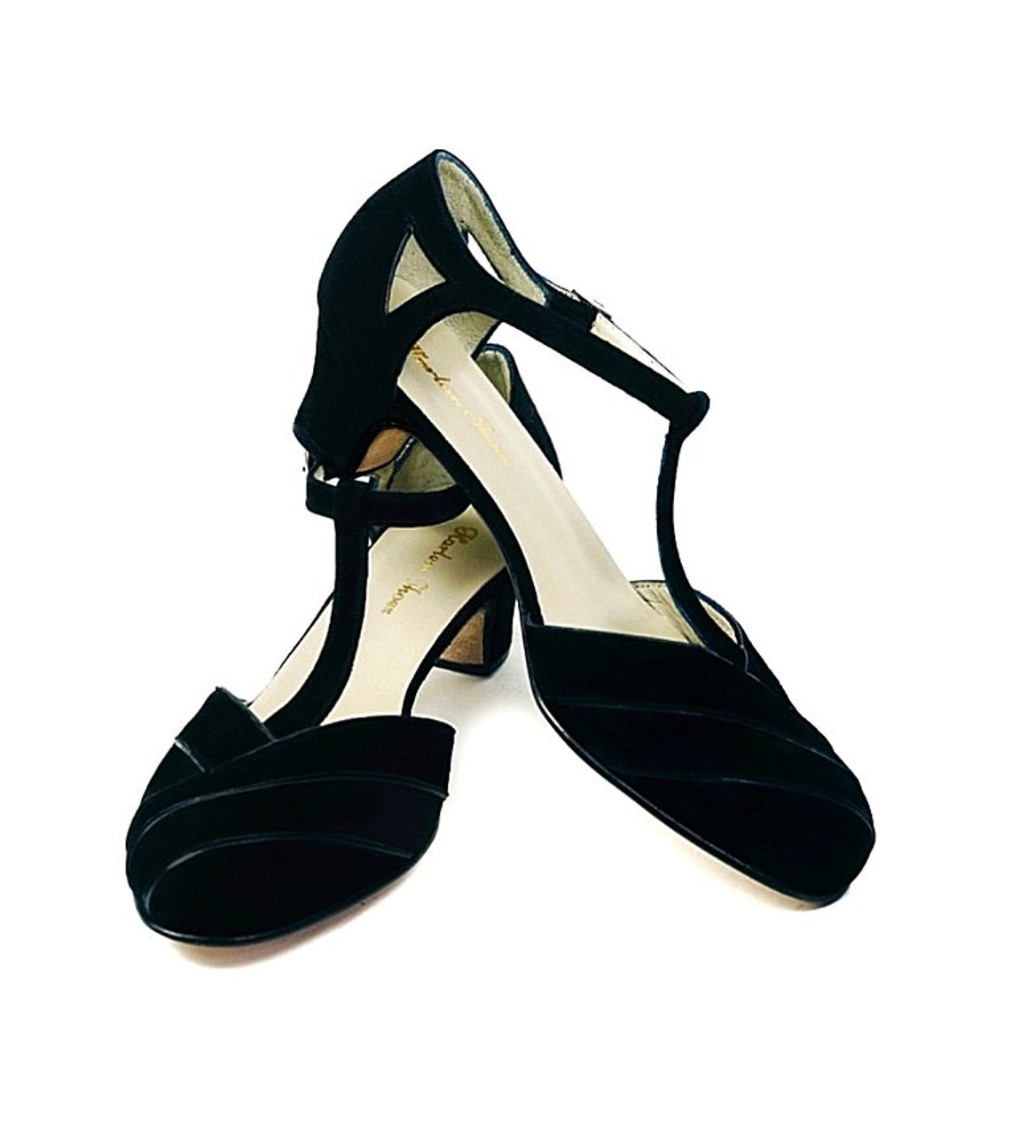 Women Swing Dance Shoes Sugar black suede handmade by Harlem Etsy