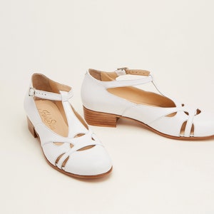 Spring in White Leather | Women Swing Dance Shoes | Vintage Shoes | Customized | Harlem Shoes