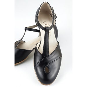 Muse in Black Leather | Women Swing Dance Shoes | Vintage Shoes | Customized | Harlem Shoes