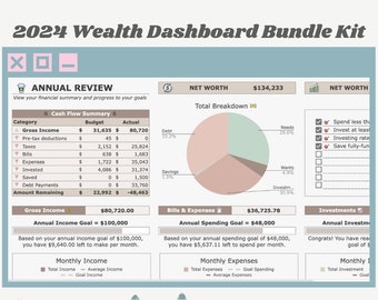 Wealth Dashboard Kit (Annual + Multi-Year Bundle) - Google Sheets