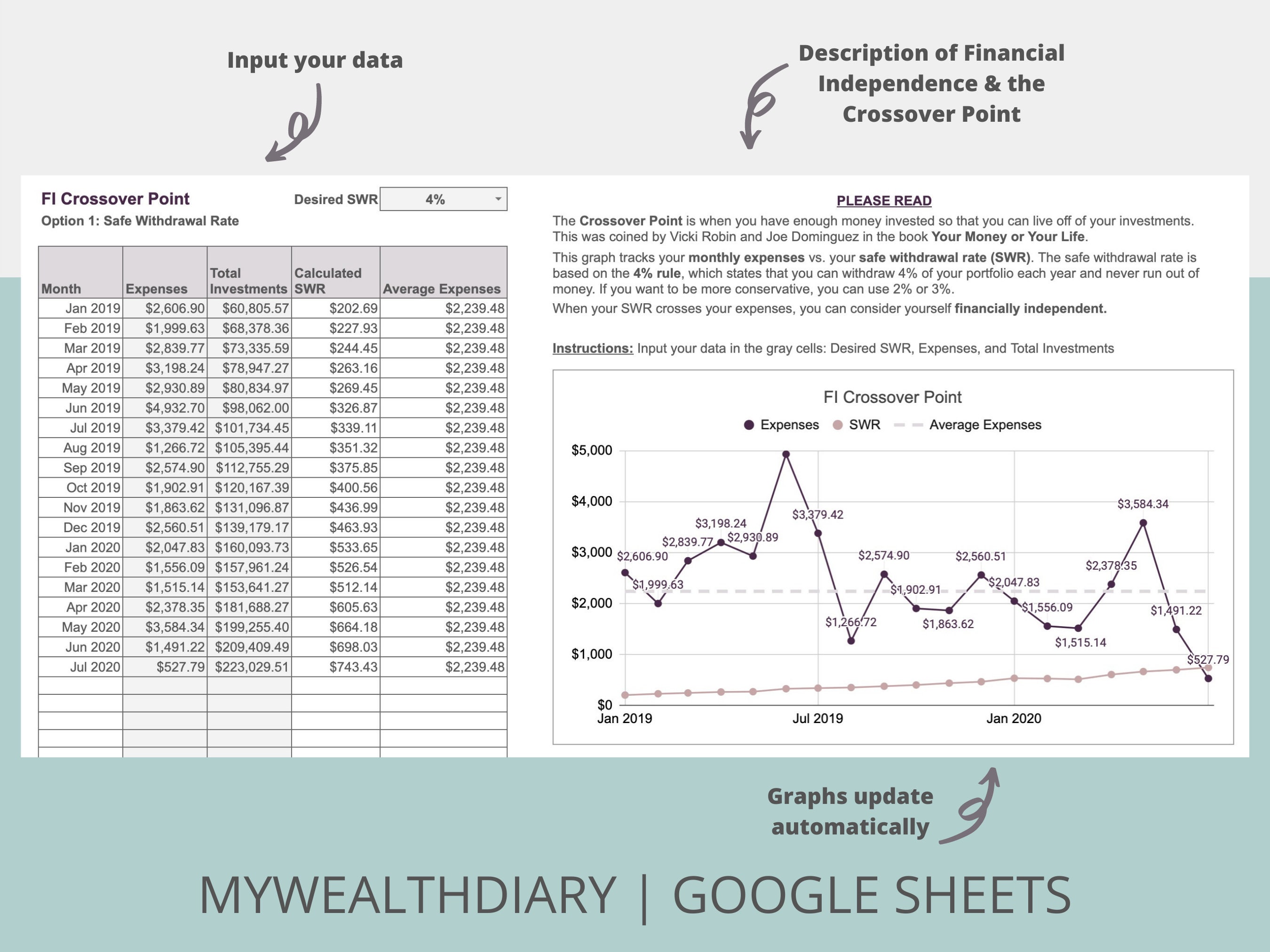 Financial Independence Tracker - Google Sheets - Etsy