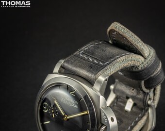 MH08 - TORPEDO - Handcrafted and Custom Made,  Soft and Supple, Thick Full-Grain Triple-Fold Leather Watch Strap