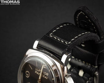 DH02 - VINTAGE BLACK - Handcrafted Custom Made Soft and Supple Full-Grain Leather Watch Strap