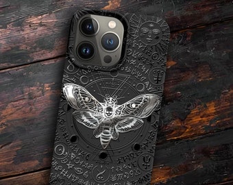 Étui pour iPhone, sorcellerie magique, papillon de nuit luna mystique, papillon de nuit ésotérique