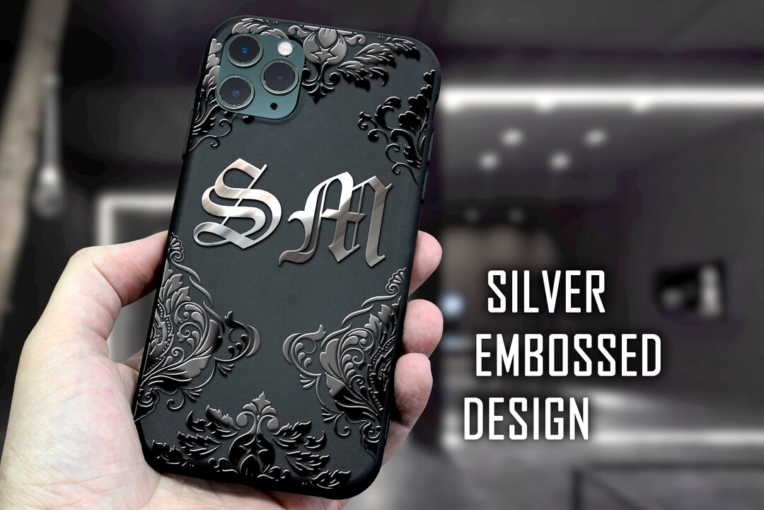 Personalized Gothic iPhone Case Old English Monogram Phone Case Phone