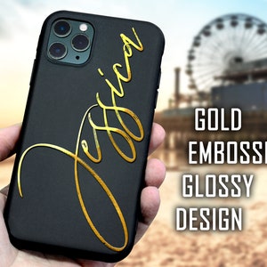 Custom Embossed Name iPhone case Personalized Initials iPhone case image 3