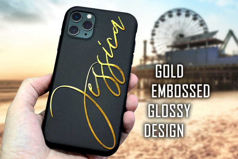 Custom Embossed Name iPhone case Personalized Initials iPhone case image 3