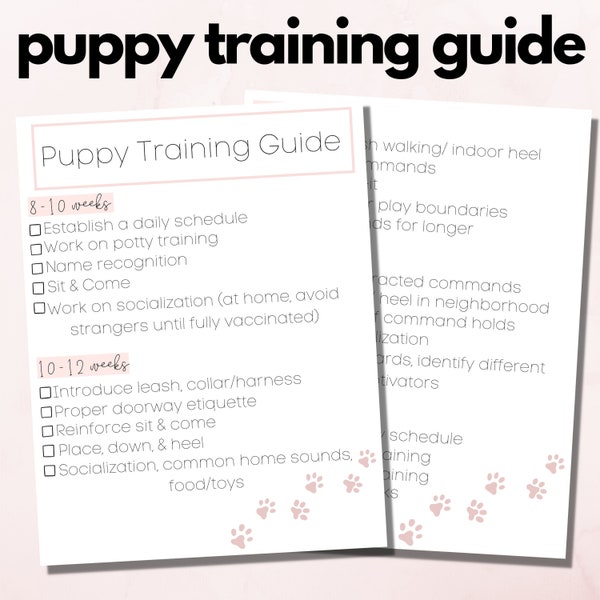 Printable Puppy Training Guide | Digital Download