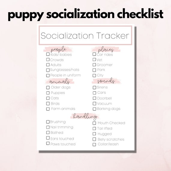 Puppy Socialization Checklist Digital Download Puppy Needs - Etsy