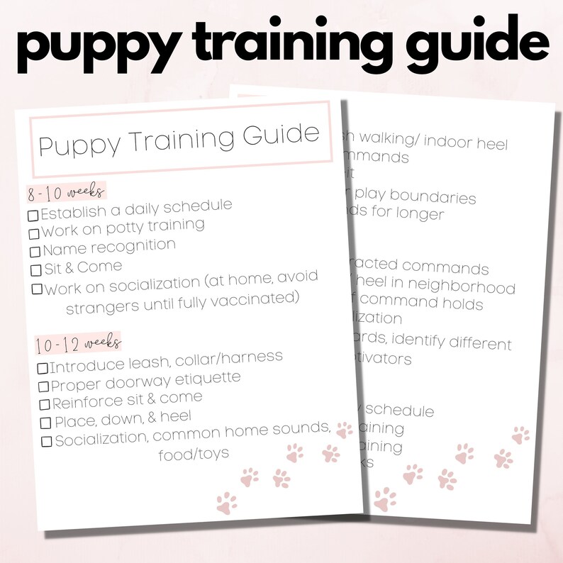 Printable Puppy Training Guide Digital Download Etsy