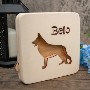 LED wooden lamp German Shepherd &quot;Bello&quot; - Majestic German Shepherd in majestic pose, customizable