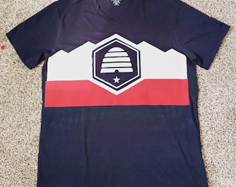 Utah State Flag Graphic T Shirt - Blue - All Sizes