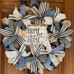 Welcome Farmhouse Wreath, Farmhouse Wreath, Welcome Wreath, Deco Mesh ...