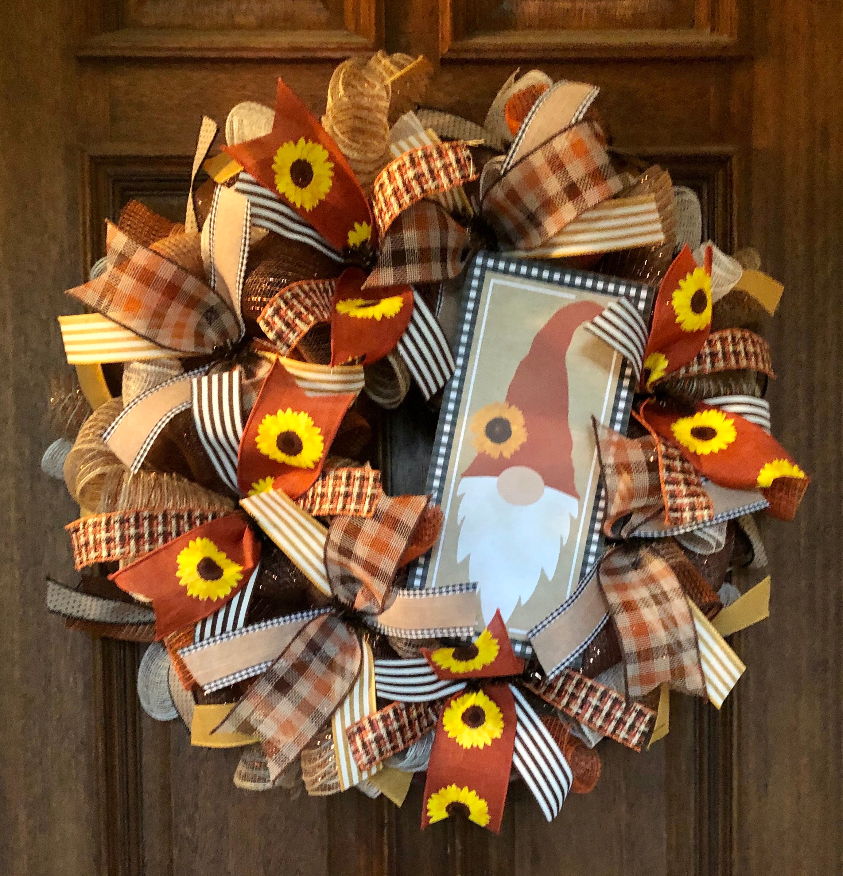 Fall gnome wreath fall wreath farmhouse wreath front door Etsy
