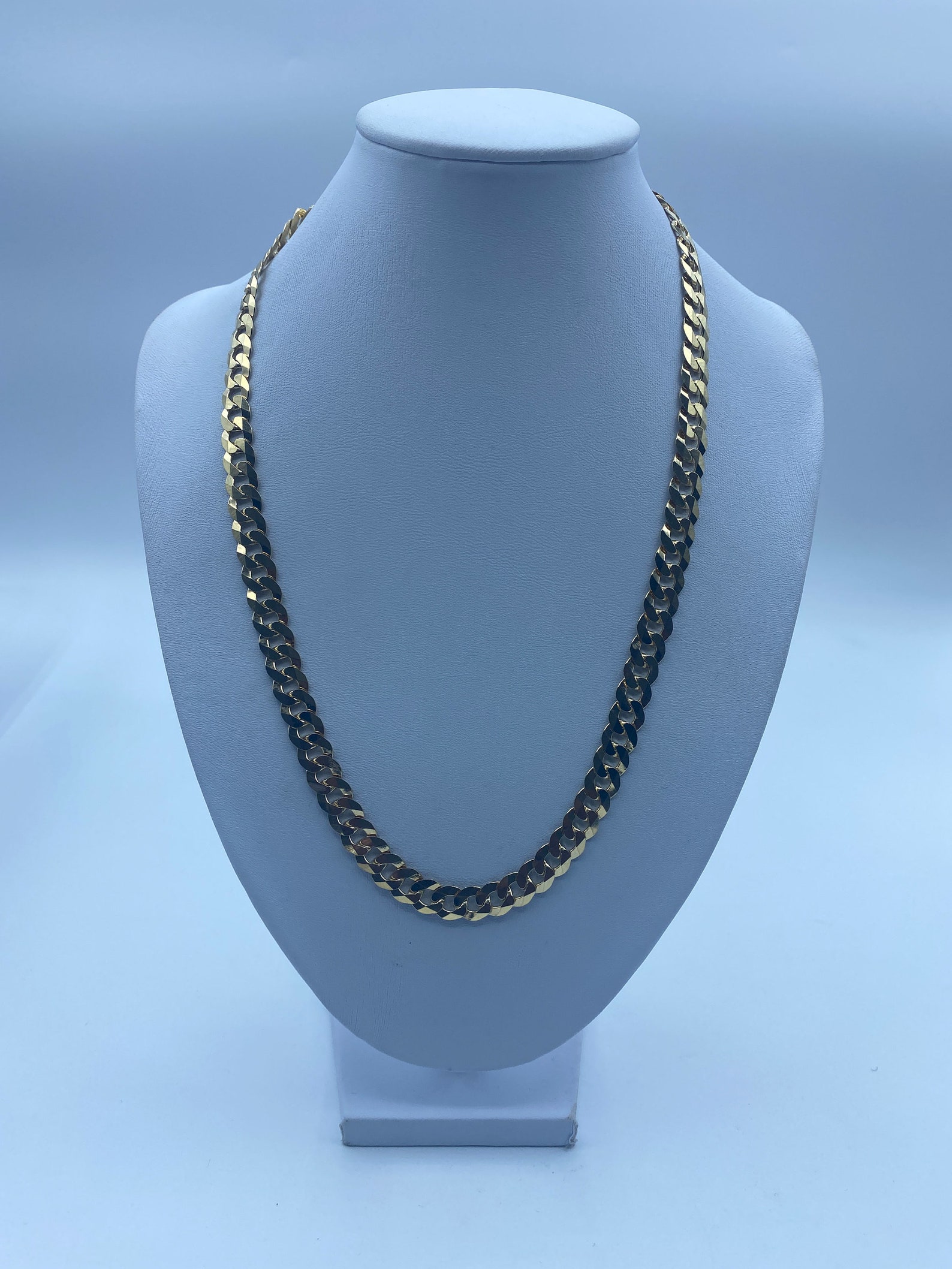 9ct Gold Men's Curb Chain 19 7mm 35.1g Etsy