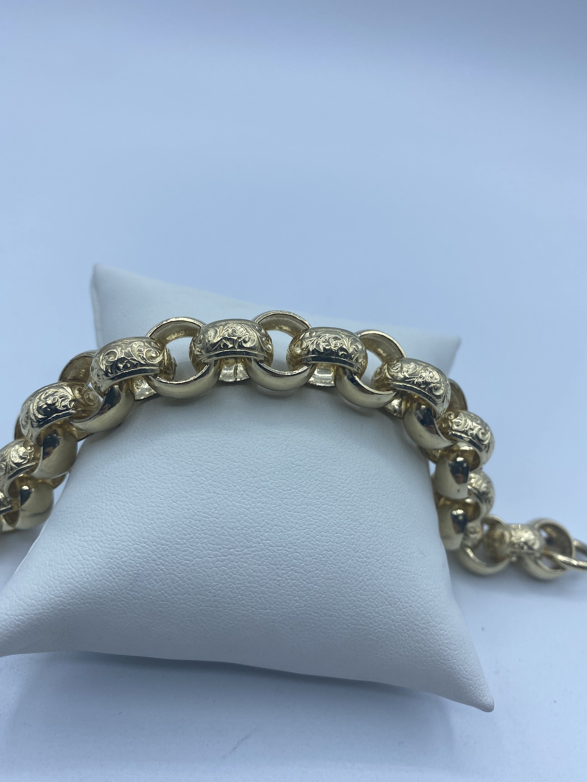 9ct Gold Men's Belcher Bracelet 8 10mm 55.5g Etsy