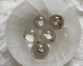 Clear Quartz Sphere with Rainbow, Quartz Sphere, Clear Quartz Ball, Crystal Ball, Healing Stone, Natural Quartz, Mini Sphere, Mothers Day