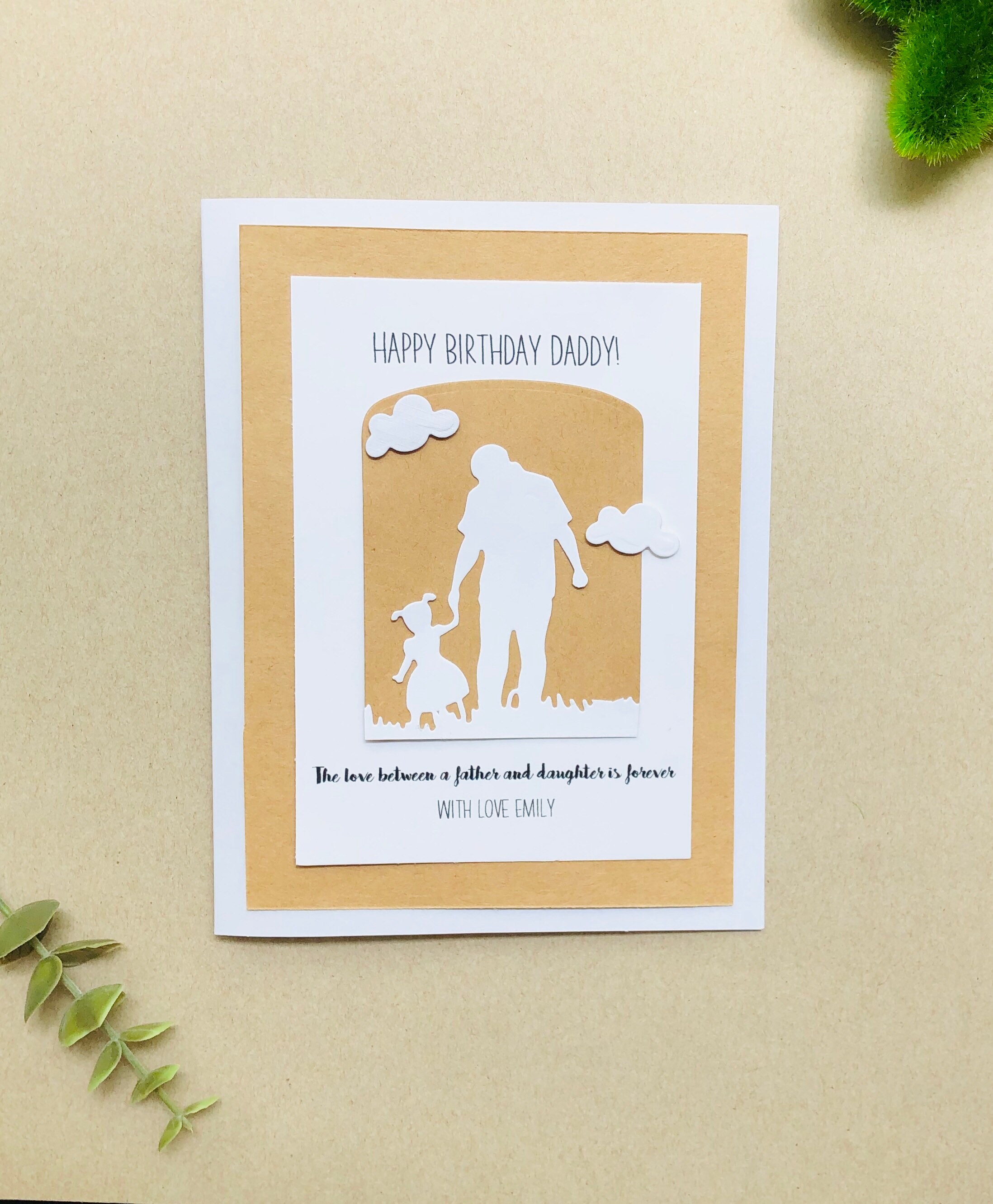 daughter and father birthday card personalized card for dad etsy