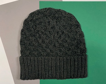 Merino Wool Cable Knit Hat ARMY GREEN