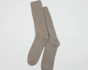 CASHMERE WOOL SOCKS Beige men's size