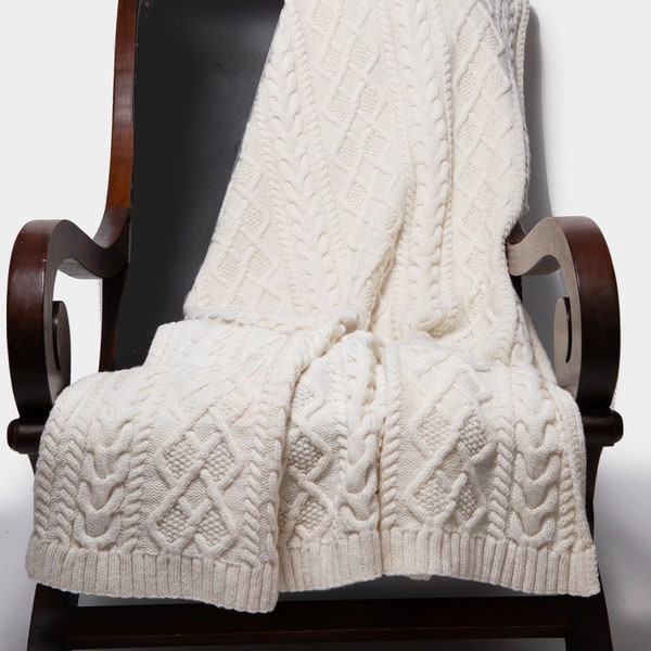 Cable Knit Throw Blanket Etsy