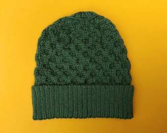 Merino Wool Cable Knit Hat KIWI GREEN