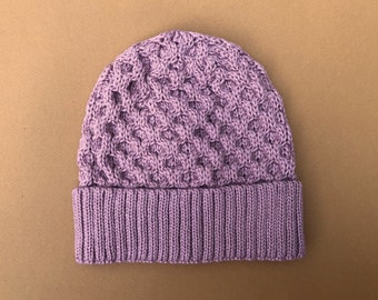 Merino Wool Cable Knit Hat ROSE PINK