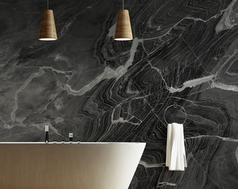 Gray cracked marble wallpaper | Self adhesive | Peel & Stick | Repositionable removable wallpaper