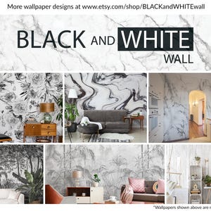 Black and white marble stone surface wallpaper, polished gem mural, home decor, peel and stick *self adhesive* or traditional vinyl paper image 7