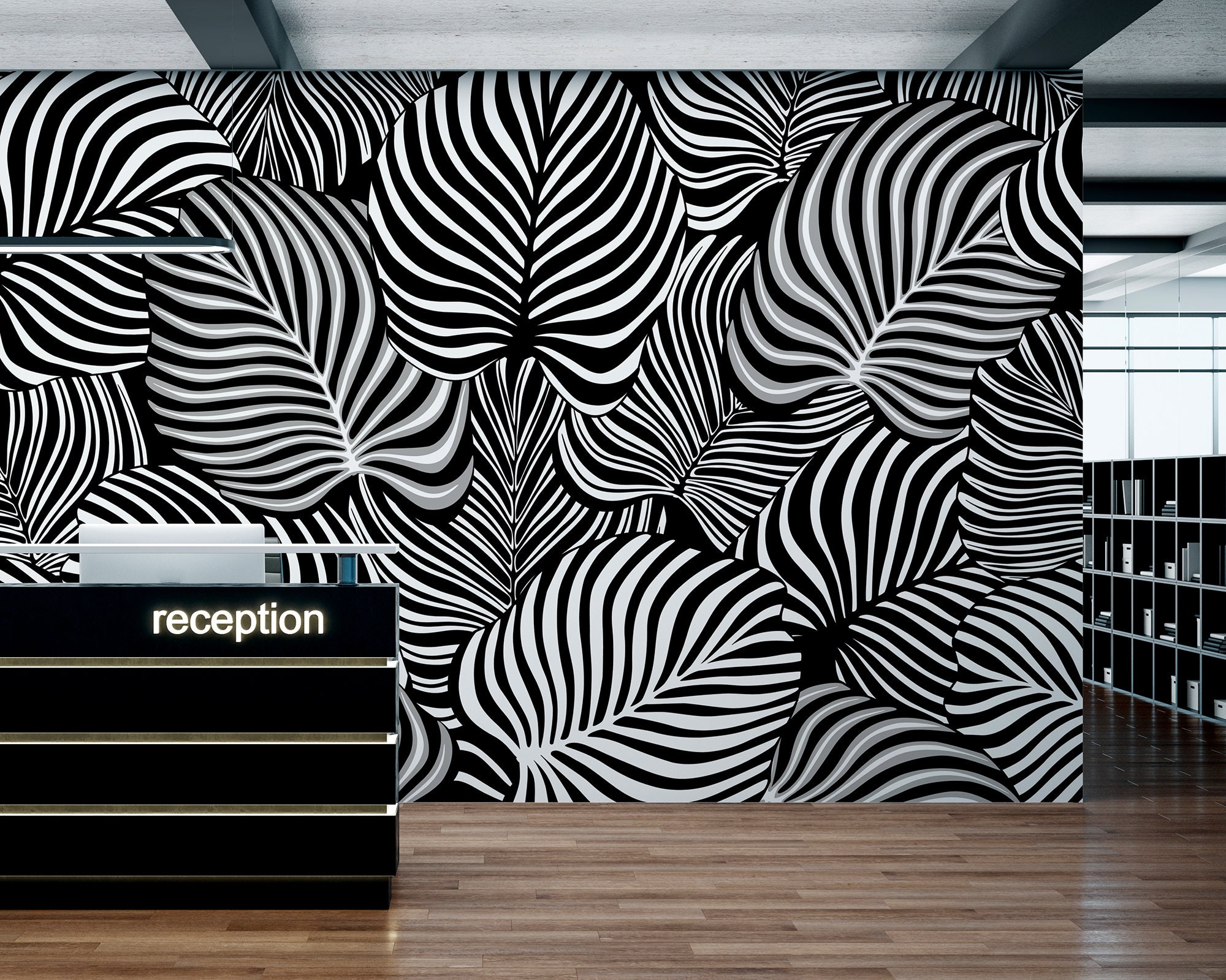 Black and White Psychedelic Leaves Line Art Wallpaper Self - Etsy Black and White Psychedelic Leaves Line Art Wallpaper Self - Etsy