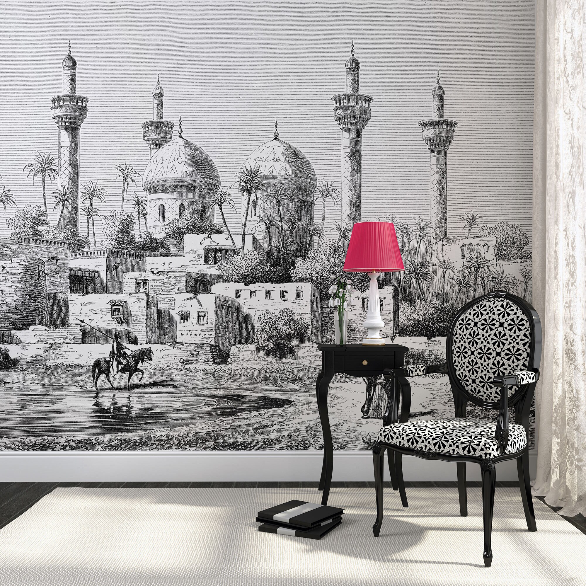 Al-kadhimiya Mosque Arabian Landscape Engraving Wallpaper, Baghdad