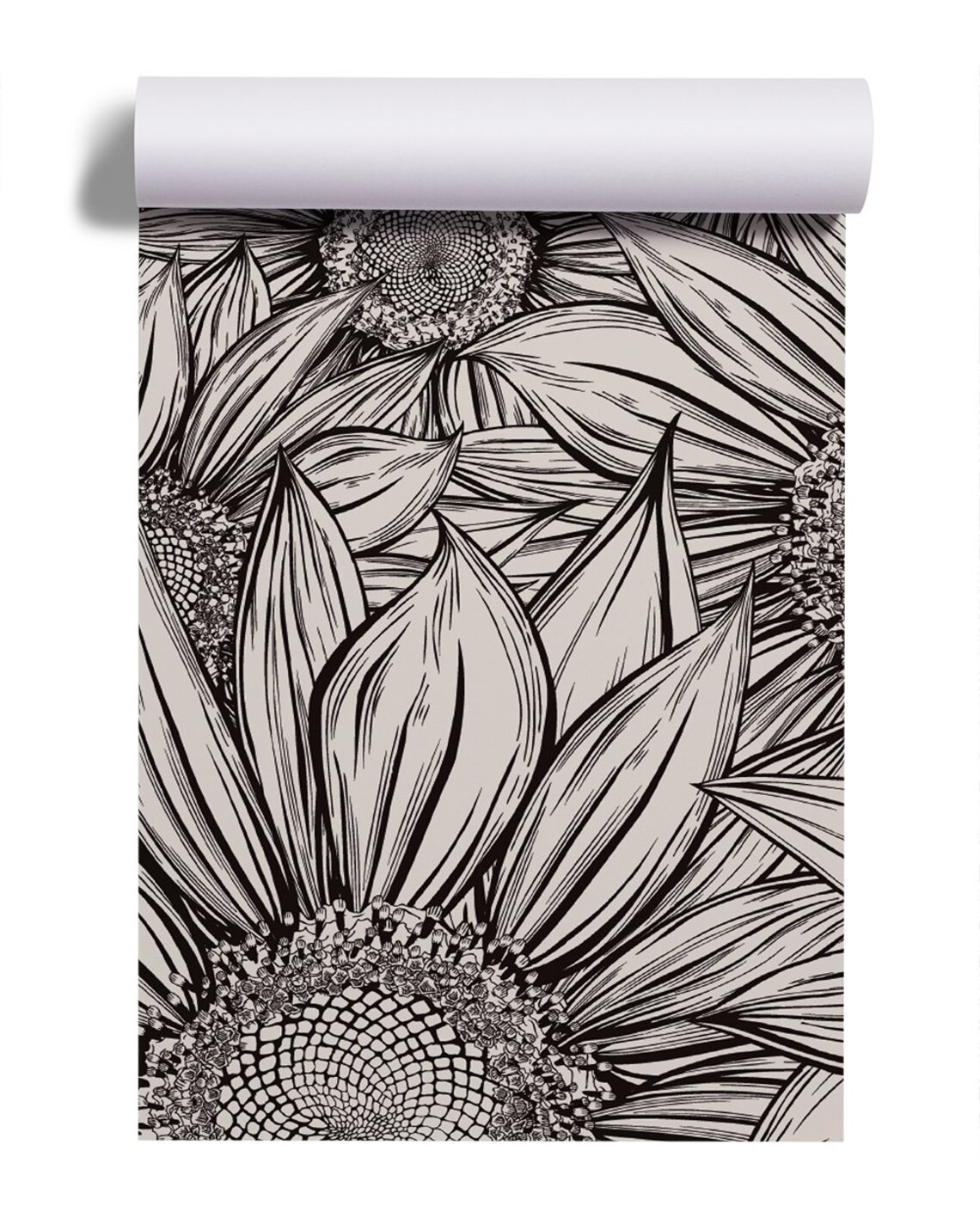 Sunflower Line Art Wallpaper Self Adhesive Peel Stick sunflower-line-art-wallpaper-self-adhesive-peel-stick