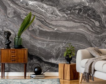 Dark natural stone surface mural with brown tones | Self adhesive | Peel & Stick | Repositionable removable wallpaper