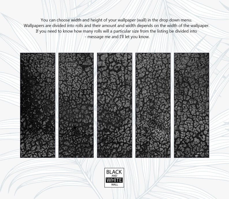 Buy Black and White Wallpaper, Abstract Leather Wall Mural Peel and