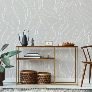 Abstract Wall Mural, Linear Art Work Wallpaper • Peel and Stick *self adhesive* or Non-Pasted Vinyl Materials •