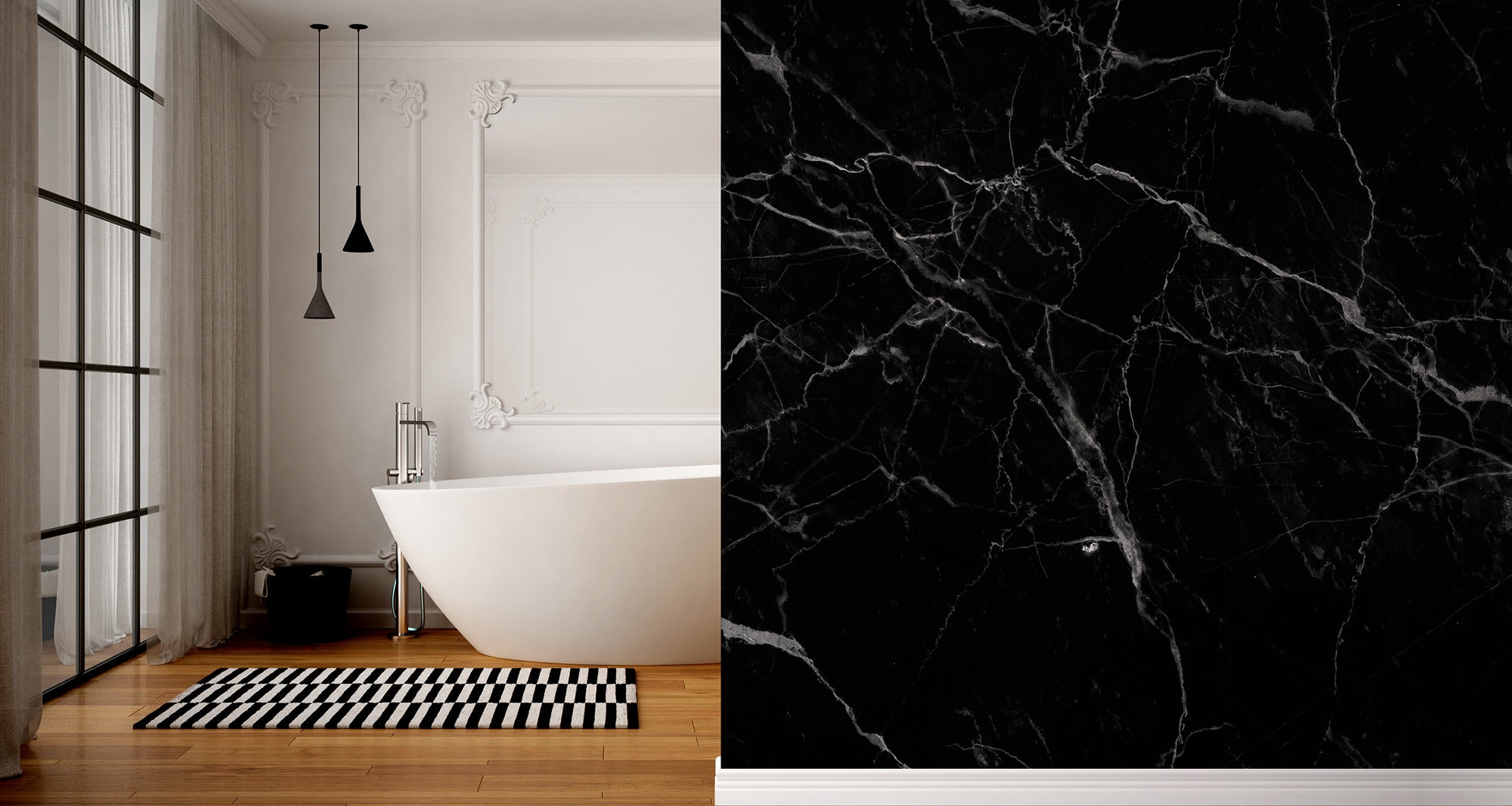 Black Cracked Marble Blanket