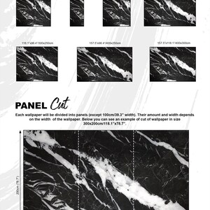Black and white marble stone surface wallpaper, polished gem mural, home decor, peel and stick *self adhesive* or traditional vinyl paper image 4