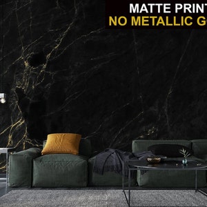 Black marble wallpaper with cracks | Self adhesive | Peel & Stick | Repositionable removable wallpaper