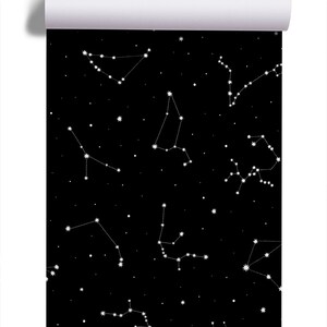 Dark space wallpaper with white constellations Self adhesive Peel & Stick Repositionable removable wallpaper image 4