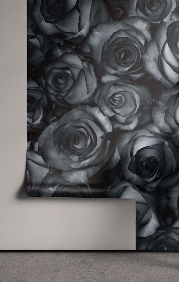 Fondo de pantalla fotográfico de rosas negras con delicados - Etsy España