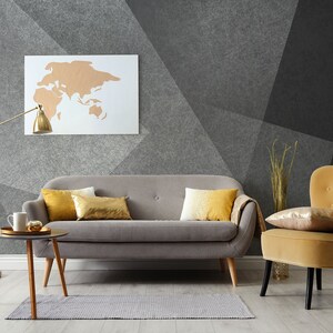 Concrete Geometric Abstract Wallpaper, Sharp Shapes Modern Wall Mural • Peel and Stick *self adhesive* or Non-Pasted Vinyl Materials •