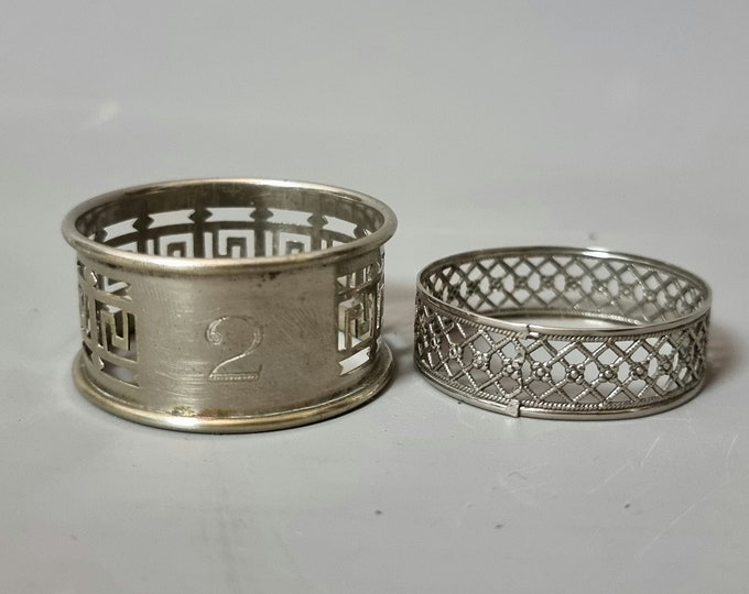 Vintage silver plated napkin ring,  napkin holders
