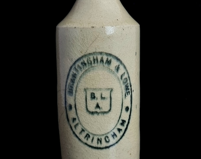 Antique stoneware bottle, late Victorian era