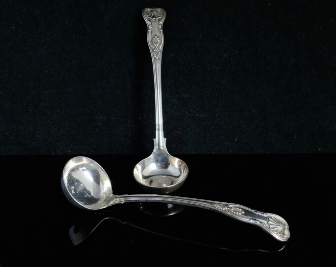 Antique silver plated ladles by Elkington and Co.