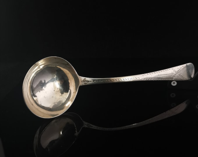 Antique Georgian silver ladle, sterling silver, London 1784