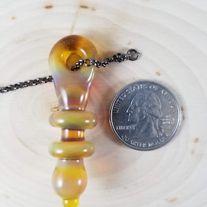 Symmetric Yellow Glass Pendant Necklace