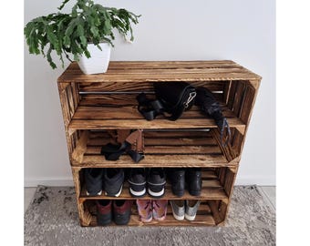 Big Wooden Crates, 75x40x30 cm, storage boxes, Shoe Racks, Bookcase