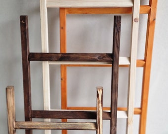 Blanket Ladder made from wood, towel ladder in vintage style, bathroom ladder, home decor, oak, pine, alder, burnt effect, 2,3,4,5 ft.