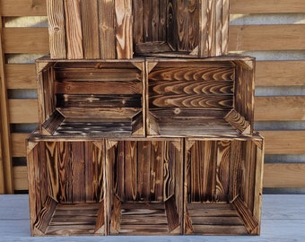 Premium Quality Of Wooden Apple Crates For Storage and Organisations In Natural Or Burnt Effect Finish